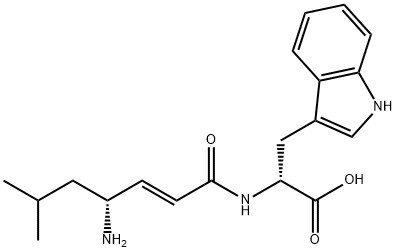 D-Tryptophan, N-[(2E,4R)-4-amino-6-methyl-1-oxo-2-hepten-1-yl]- Structure