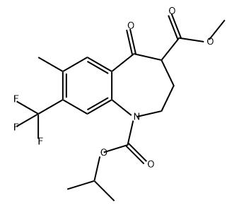 1H-1-Benzazepine-1,4-dicarboxylic acid, 2,3,4,5-tetrahydro-7-methyl-5-oxo-8-(trifluoromethyl)-, 4-methyl 1-(1-methylethyl) ester Structure