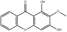 9H-Xanthen-9-one, 1,3-dihydroxy-2-methoxy- Structure