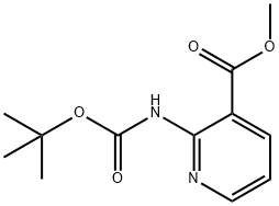 3-Pyridinecarboxylic acid, 2-[[(1,1-dimethylethoxy)carbonyl]amino]-, methyl ester 구조식 이미지