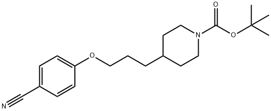 1-Piperidinecarboxylic acid, 4-[3-(4-cyanophenoxy)propyl]-, 1,1-dimethylethyl ester Structure