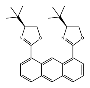 Oxazole, 2,2'-(1,8-anthracenediyl)bis[4-(1,1-dimethylethyl)-4,5-dihydro-, (4S,4'S)- Structure