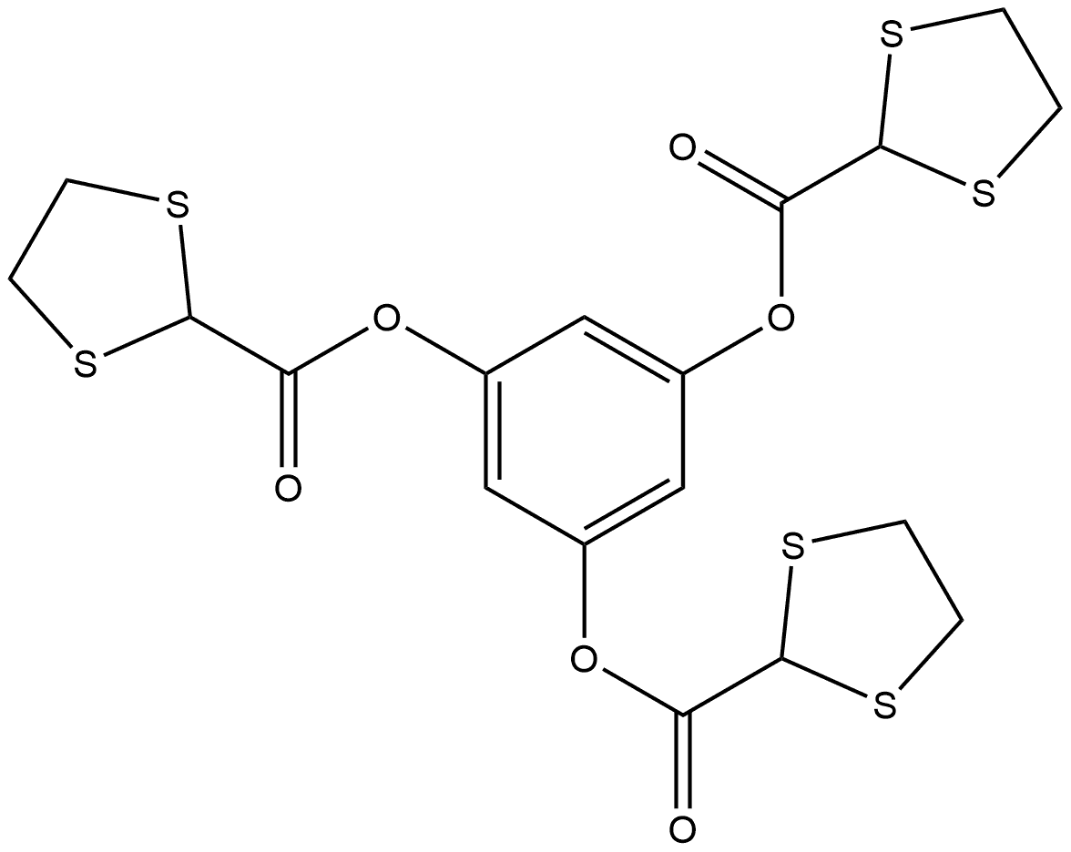 1,3-Dithiolane-2-carboxylic acid 1,3,5-benzenetriyl ester Structure