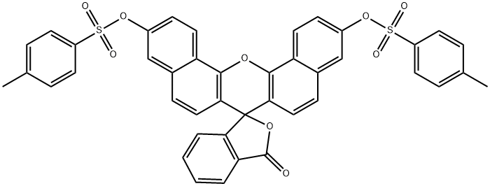 Spiro[7H-dibenzo[c,h]xanthene-7,1'(3'H)-isobenzofuran]-3'-one, 3,11-bis[[(4-methylphenyl)sulfonyl]oxy]- Structure