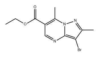 Pyrazolo[1,5-a]pyrimidine-6-carboxylic acid, 3-bromo-2,7-dimethyl-, ethyl ester Structure