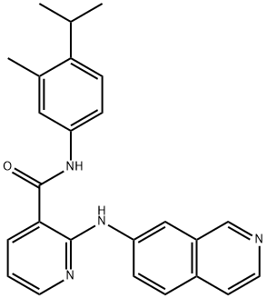 3-Pyridinecarboxamide, 2-(7-isoquinolinylamino)-N-[3-methyl-4-(1-methylethyl)phenyl]- 구조식 이미지