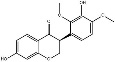 4H-1-Benzopyran-4-one, 2,3-dihydro-7-hydroxy-3-(3-hydroxy-2,4-dimethoxyphenyl)-, (3S)- Structure