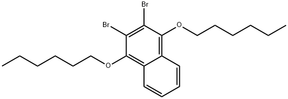 Naphthalene, 2,3-dibromo-1,4-bis(hexyloxy)- Structure