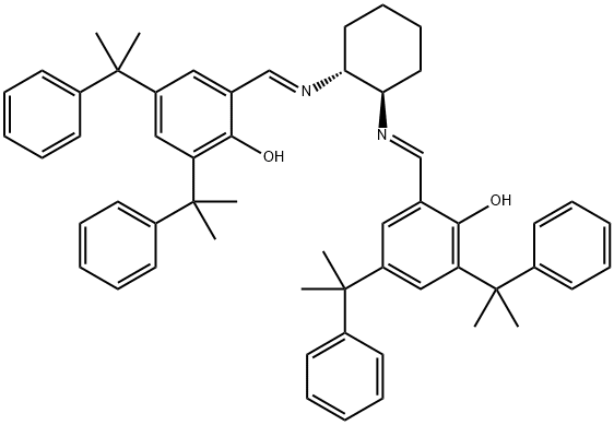 Phenol, 2,2'-[(1R,2R)-1,2-cyclohexanediylbis[(E)-nitrilomethylidyne]]bis[4,6-bis(1-methyl-1-phenylethyl)- Structure