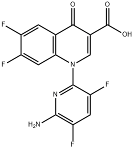 3-Quinolinecarboxylic acid, 1-(6-amino-3,5-difluoro-2-pyridinyl)-6,7-difluoro-1,4-dihydro-4-oxo- Structure