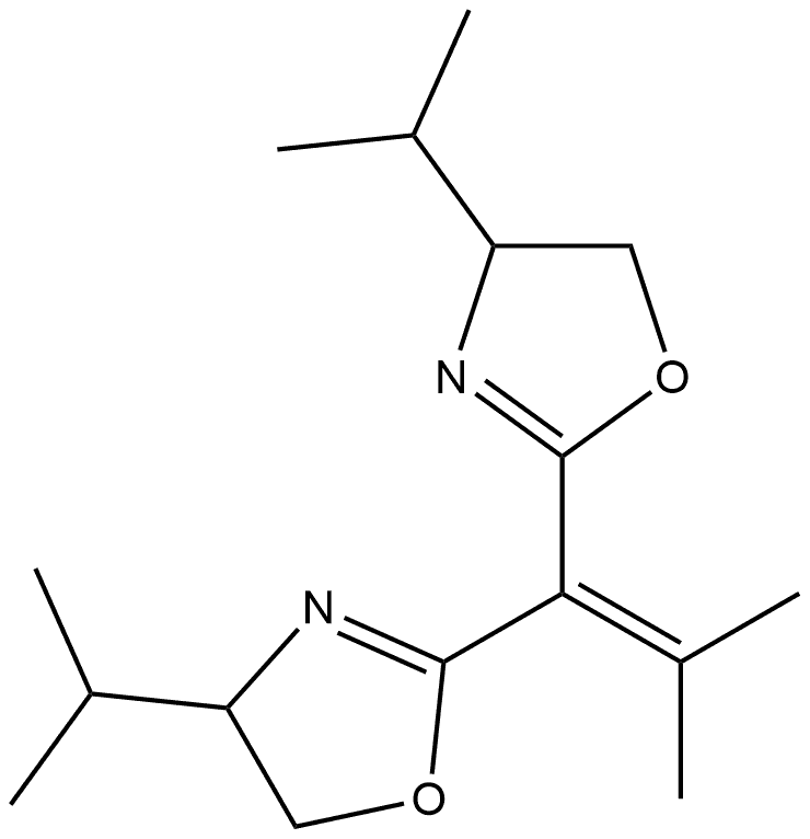 Oxazole, 2,2'-(2-methyl-1-propenylidene)bis[4,5-dihydro-4-(1-methylethyl)-, (-)- (9CI) Structure