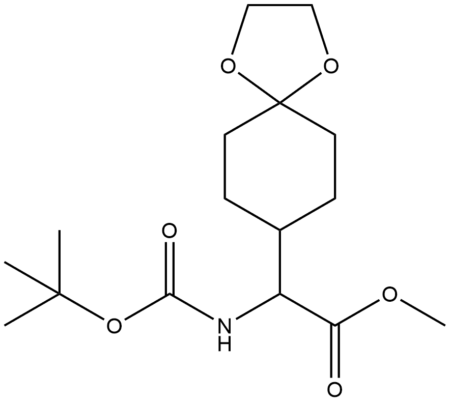 1,4-Dioxaspiro[4.5]decane-8-acetic acid, α-[[(1,1-dimethylethoxy)carbonyl]amino]-, methyl ester Structure