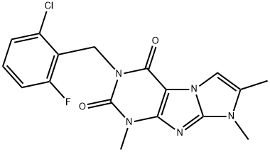 2-[(2-chloro-6-fluorophenyl)methyl]-4,6,7-trimethylpurino[7,8-a]imidazole-1,3-dione 구조식 이미지