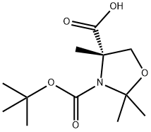 3,4-Oxazolidinedicarboxylic acid, 2,2,4-trimethyl-, 3-(1,1-dimethylethyl) ester, (4S)- 구조식 이미지