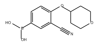 Boronic acid, B-[3-cyano-4-[(tetrahydro-2H-pyran-4-yl)oxy]phenyl]- Structure