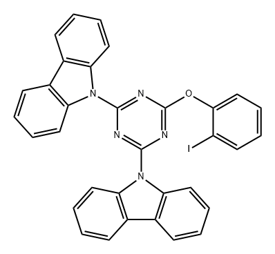 9H-Carbazole, 9,9'-[6-(2-iodophenoxy)-1,3,5-triazine-2,4-diyl]bis- (9CI) Structure