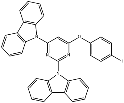 9H-Carbazole, 9,9'-[6-(4-iodophenoxy)-2,4-pyrimidinediyl]bis- Structure