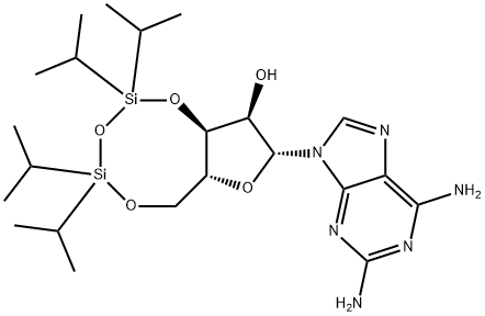 2,6-Diamino-9-[3',5'-O-(1,1,3,3-tetraisopropyl-1,3-disiloxanediyl)-β-D-ribofuranosyl]purine Structure