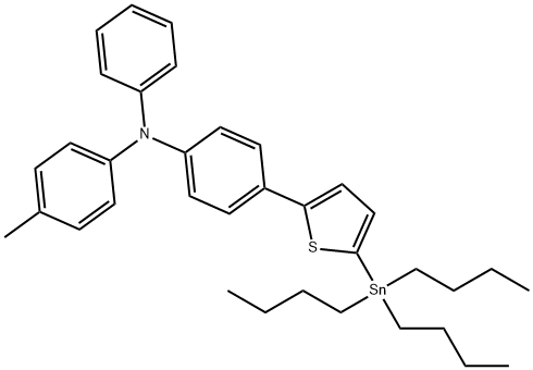 Benzenamine, N-(4-methylphenyl)-N-phenyl-4-[5-(tributylstannyl)-2-thienyl]- Structure