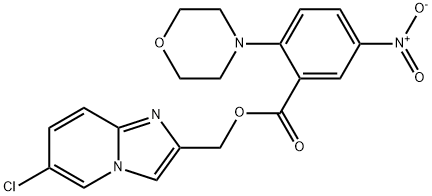 Benzoic acid, 2-(4-morpholinyl)-5-nitro-, (6-chloroimidazo[1,2-a]pyridin-2-yl)methyl ester Structure