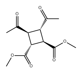 1,2-Cyclobutanedicarboxylic acid, 3,4-diacetyl-, 1,2-dimethyl ester, (1R,2R,3S,4S)- Structure