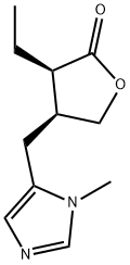 2(3H)-Furanone, 3-ethyldihydro-4-[(1-methyl-1H-imidazol-5-yl)methyl]-, (3R,4S)- Structure