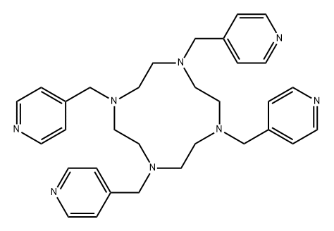 1,4,7,10-Tetraazacyclododecane, 1,4,7,10-tetrakis(4-pyridinylmethyl)- Structure