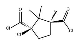 1,3-Cyclopentanedicarbonyl dichloride, 1-chloro-2,2,3-trimethyl-, (1R-trans)- (9CI) Structure