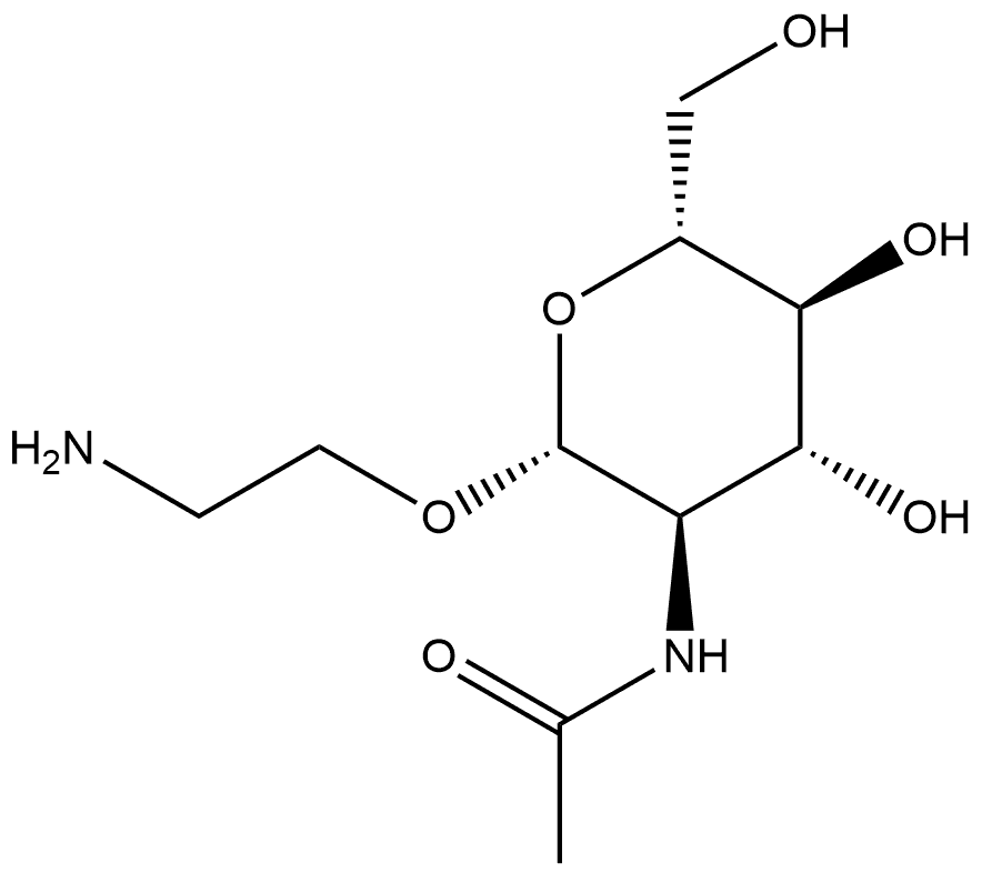 β-D-Glucopyranoside, 2-aminoethyl 2-(acetylamino)-2-deoxy- Structure