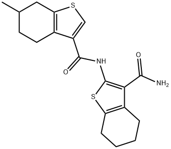 Benzo[b]thiophene-3-carboxamide, N-[3-(aminocarbonyl)-4,5,6,7-tetrahydrobenzo[b]thien-2-yl]-4,5,6,7-tetrahydro-6-methyl- Structure