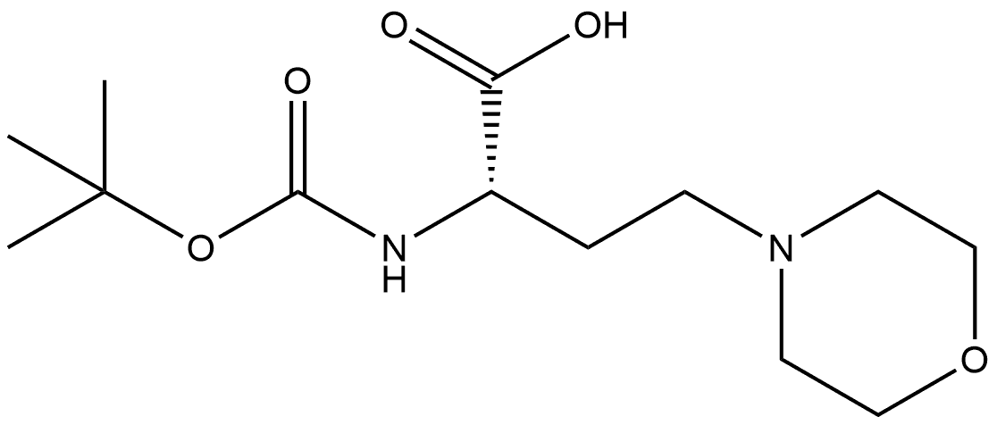 4-Morpholinebutanoic acid, α-[[(1,1-dimethylethoxy)carbonyl]amino]-, (αS)- 구조식 이미지