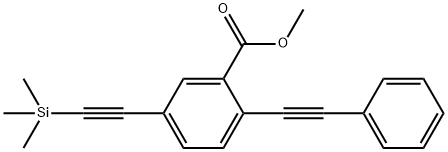 Methyl 2-(phenylethynyl)-5-((trimethylsilyl)ethynyl)benzoate 구조식 이미지