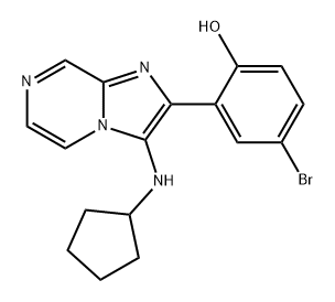 Phenol, 4-bromo-2-[3-(cyclopentylamino)imidazo[1,2-a]pyrazin-2-yl]- Structure