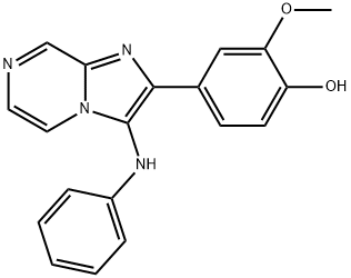 Phenol, 2-methoxy-4-[3-(phenylamino)imidazo[1,2-a]pyrazin-2-yl]- Structure