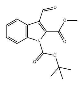 1H-Indole-1,2-dicarboxylic acid, 3-formyl-, 1-(1,1-dimethylethyl) 2-methyl ester Structure