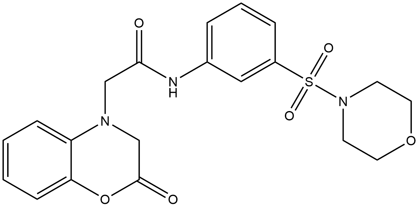 2,3-Dihydro-N-[3-(4-morpholinylsulfonyl)phenyl]-2-oxo-4H-1,4-benzoxazine-4-acetamide Structure