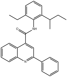 N-(2-(sec-Butyl)-6-ethylphenyl)-2-phenylquinoline-4-carboxamide 구조식 이미지