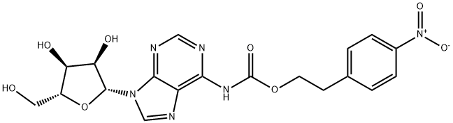 4-Nitrophenethyl (9-((2R,3R,4S,5R)-3,4-dihydroxy-5-(hydroxymethyl)tetrahydrofuran-2-yl)-9H-purin-6-yl)carbamate Structure
