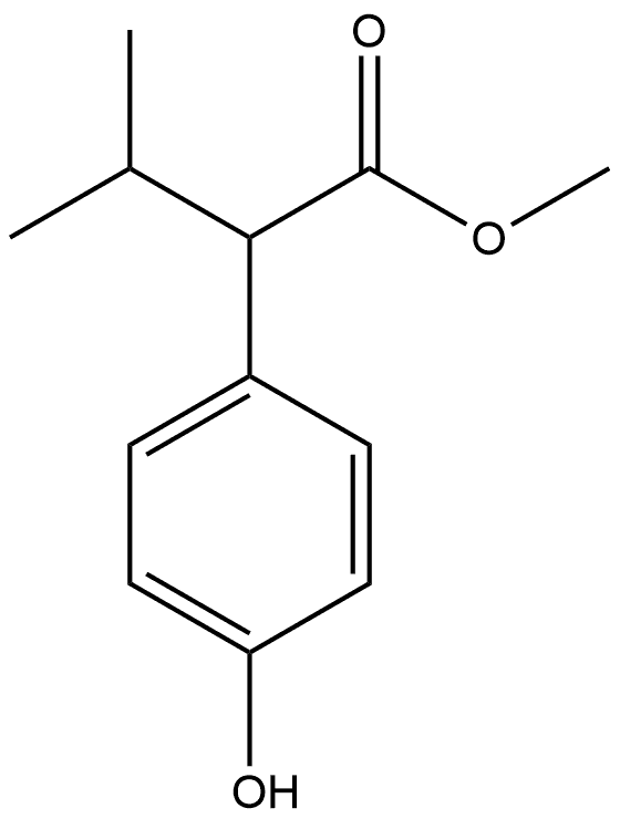 Benzeneacetic acid, 4-hydroxy-α-(1-methylethyl)-, methyl ester 구조식 이미지