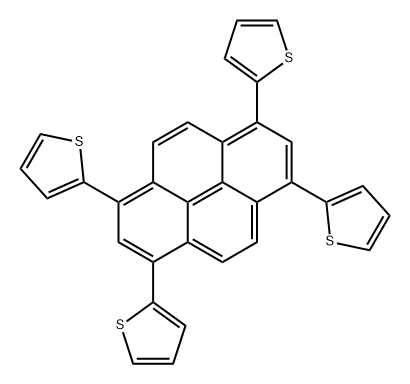 Thiophene, 2,2',2'',2'''-(1,3,6,8-pyrenetetrayl)tetrakis- Structure