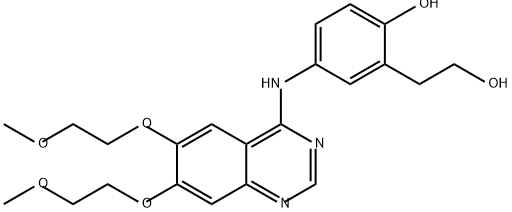 Benzeneethanol, 5-[[6,7-bis(2-methoxyethoxy)-4-quinazolinyl]amino]-2-hydroxy- 구조식 이미지