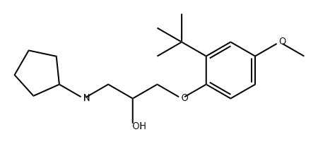 2-Propanol, 1-(cyclopentylamino)-3-[2-(1,1-dimethylethyl)-4-methoxyphenoxy]- Structure