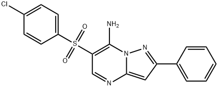 6-[(4-chlorophenyl)sulfonyl]-2-phenylpyrazolo[1,5-a]pyrimidin-7-amine Structure