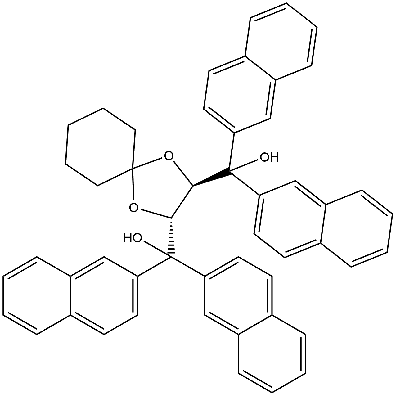 (2R,3R)-α2,α2,α3,α3-tetra-2-naphthalenyl-1,4-Dioxaspiro[4.5]decane-2,3-dimethanol Structure