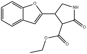 3-Pyrrolidinecarboxylic acid, 4-(2-benzofuranyl)-2-oxo-, ethyl ester Structure