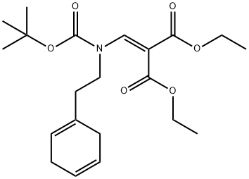 Propanedioic acid, 2-[[[2-(1,4-cyclohexadien-1-yl)ethyl][(1,1-dimethylethoxy)carbonyl]amino]methylene]-, 1,3-diethyl ester Structure