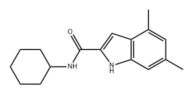 1H-Indole-2-carboxamide, N-cyclohexyl-4,6-dimethyl- Structure