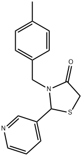 3-(4-methylbenzyl)-2-(3-pyridyl)-1,3-thiazolan-4-one Structure