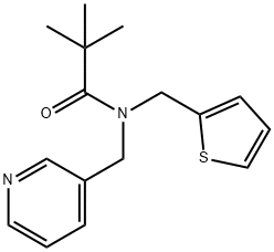 2,2-dimethyl-N-(pyridin-3-ylmethyl)-N-(2-thienylmethyl)propanamide Structure