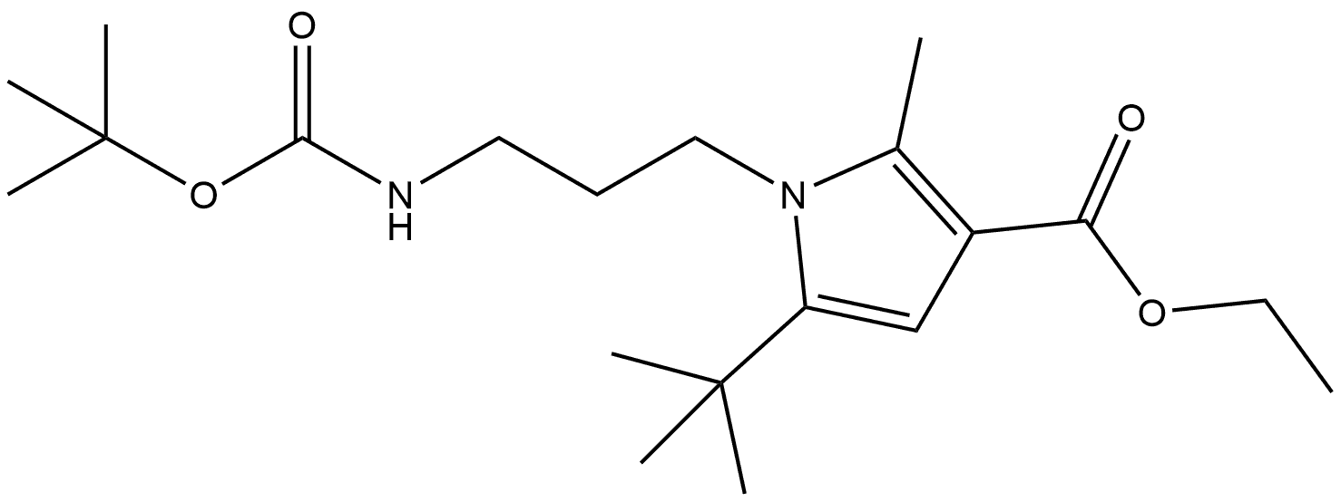 ethyl 1-(3-{[(tert-butoxy)carbonyl]amino}propyl)-5-tert-butyl-2-methyl-1H-pyrrole-3-carboxylate Structure